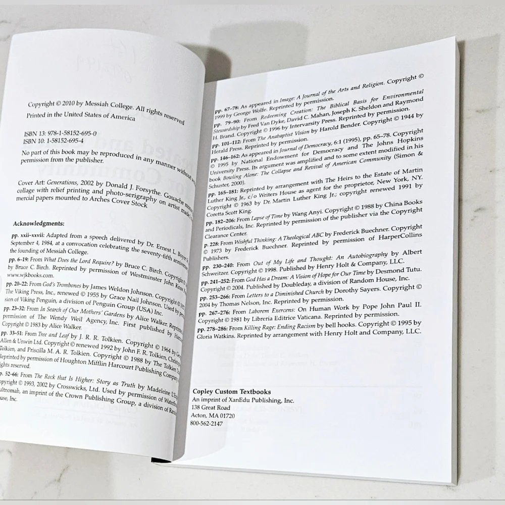 BOGO Created and Called for Community Messiah College Paperback Textbook